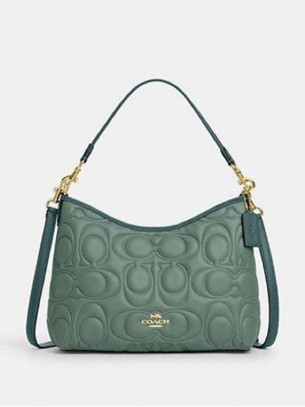 Coach Teal Embossed Laurel Shoulder Bag